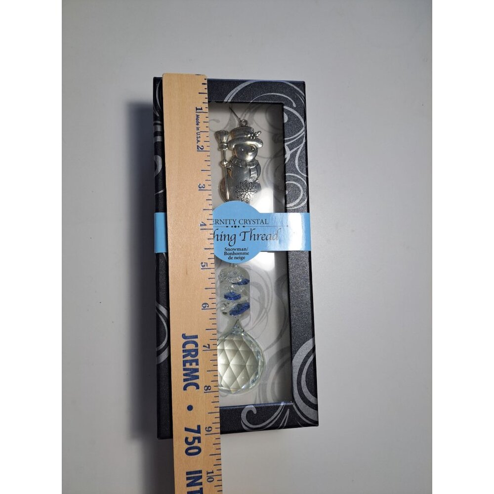 New Eternity Crystal Wishing Thread Snowman Christmas Holiday Ornament in Box - Picture 7 of 9